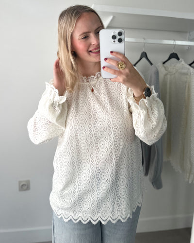 Lacy Blouse White