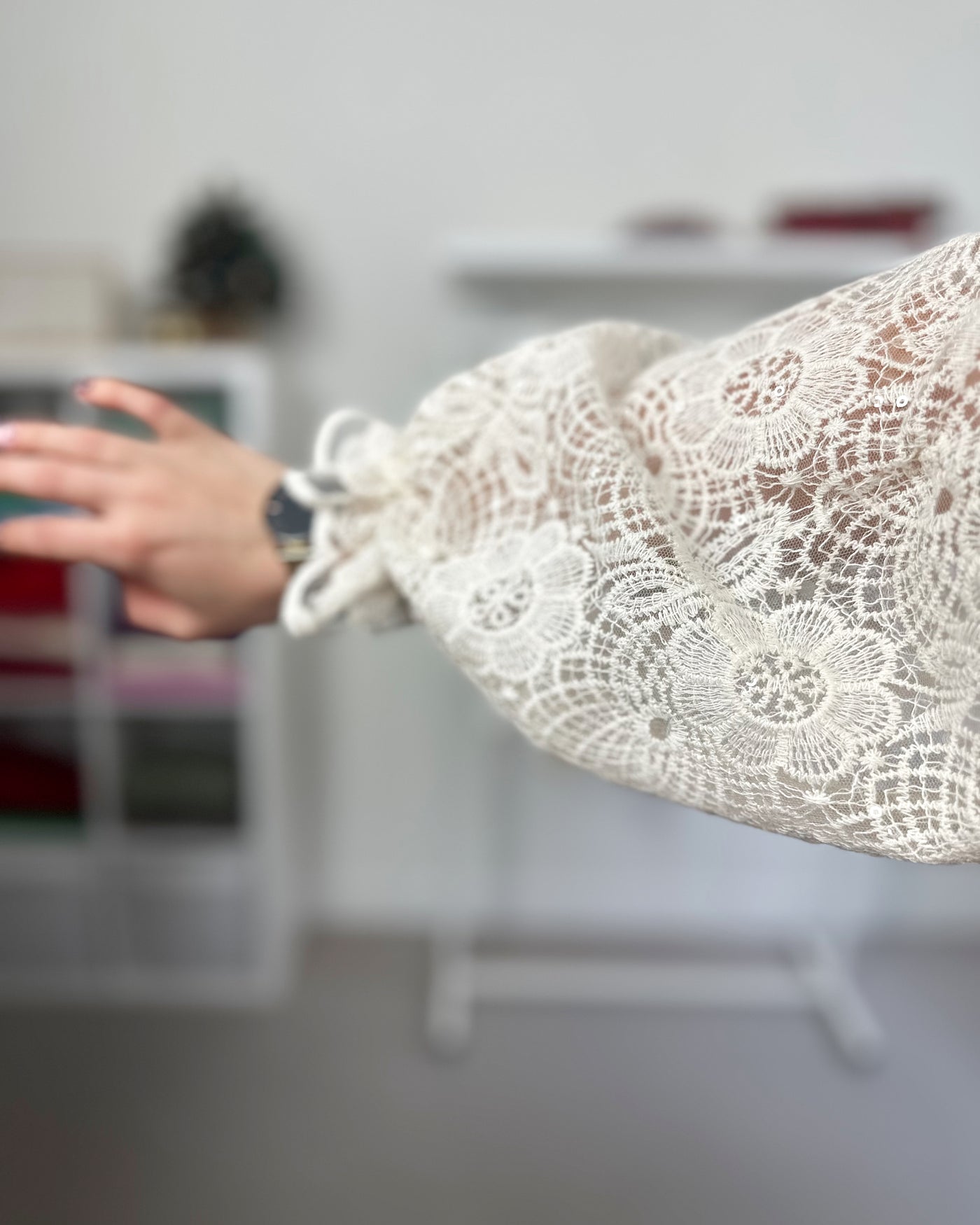 Beige Flowery Blouse