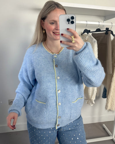 Lola Cardigan Blue Yellow