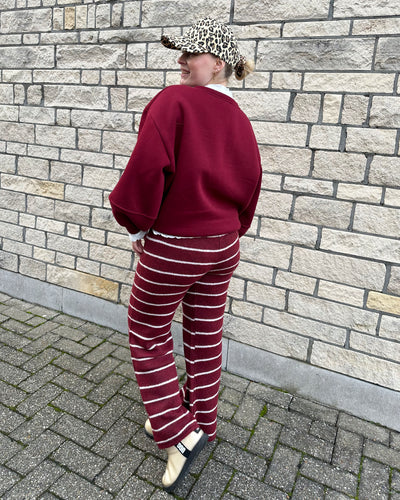 Striped Comfy Pants Bordeaux