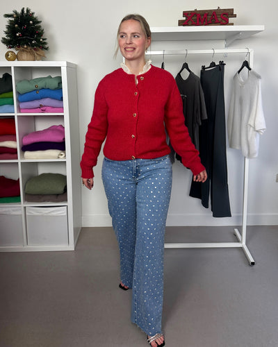 Cherry Red Hearts Cardigan