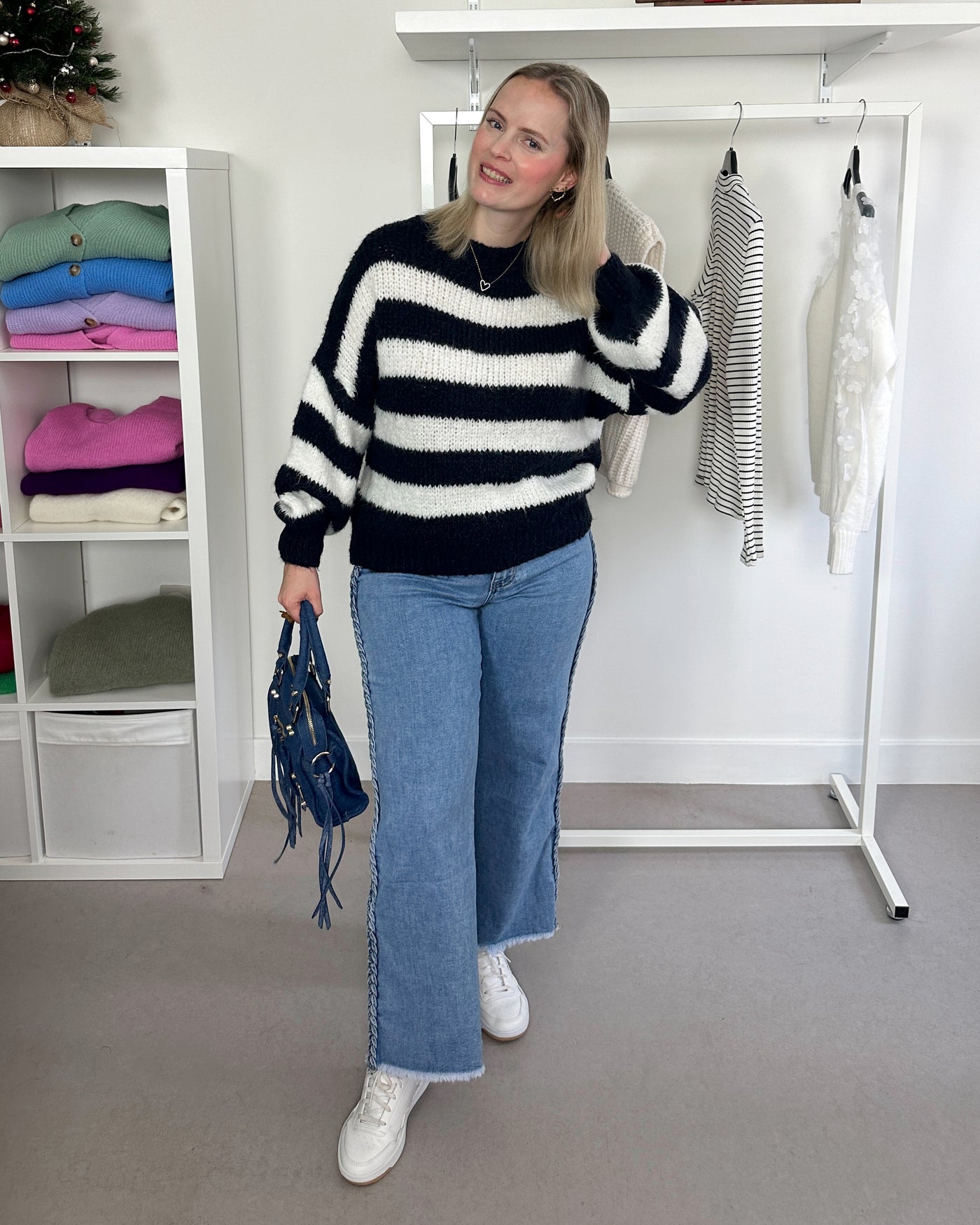 Striped Knit Navy