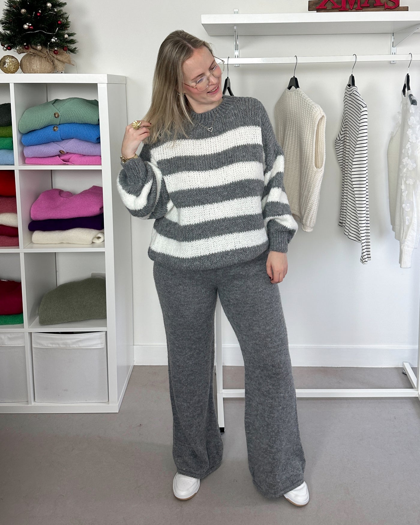 Striped Knit Grey