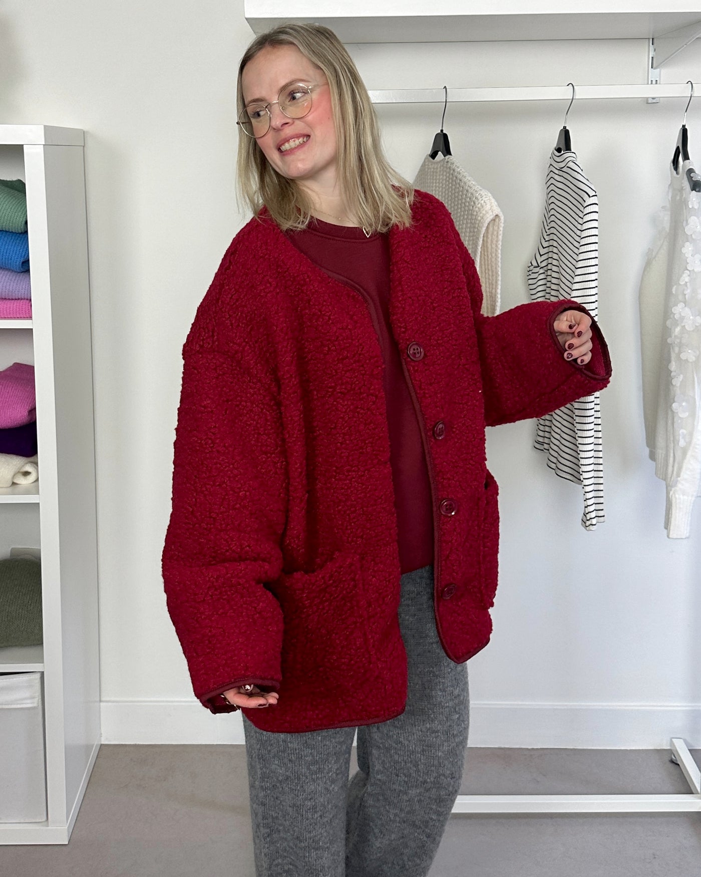 Bordeaux Teddy Jacket