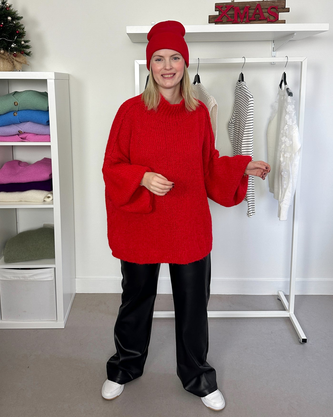 Oversized Knit Red