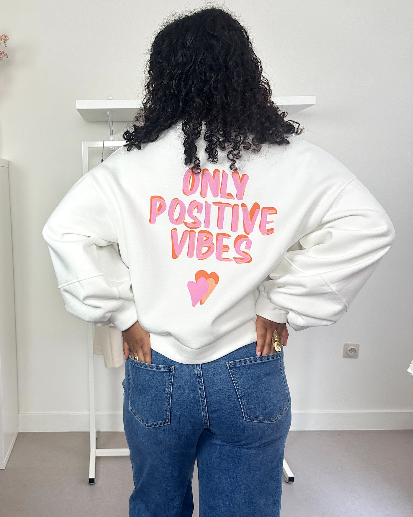 Only Positive Vibes Sweater White