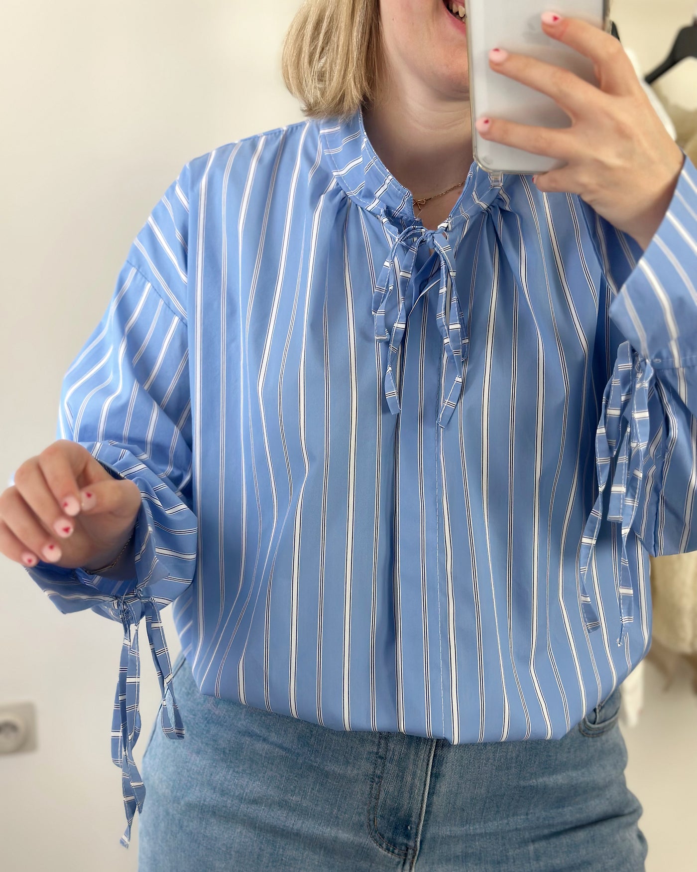 Baby Blue Striped Blouse