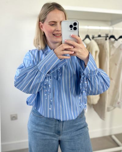 Baby Blue Striped Blouse