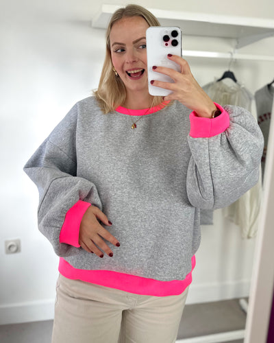 Hallie Sweater Grey Pink