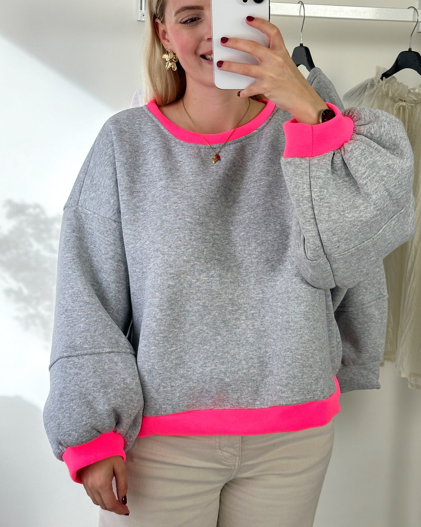 Hallie Sweater Grey Pink