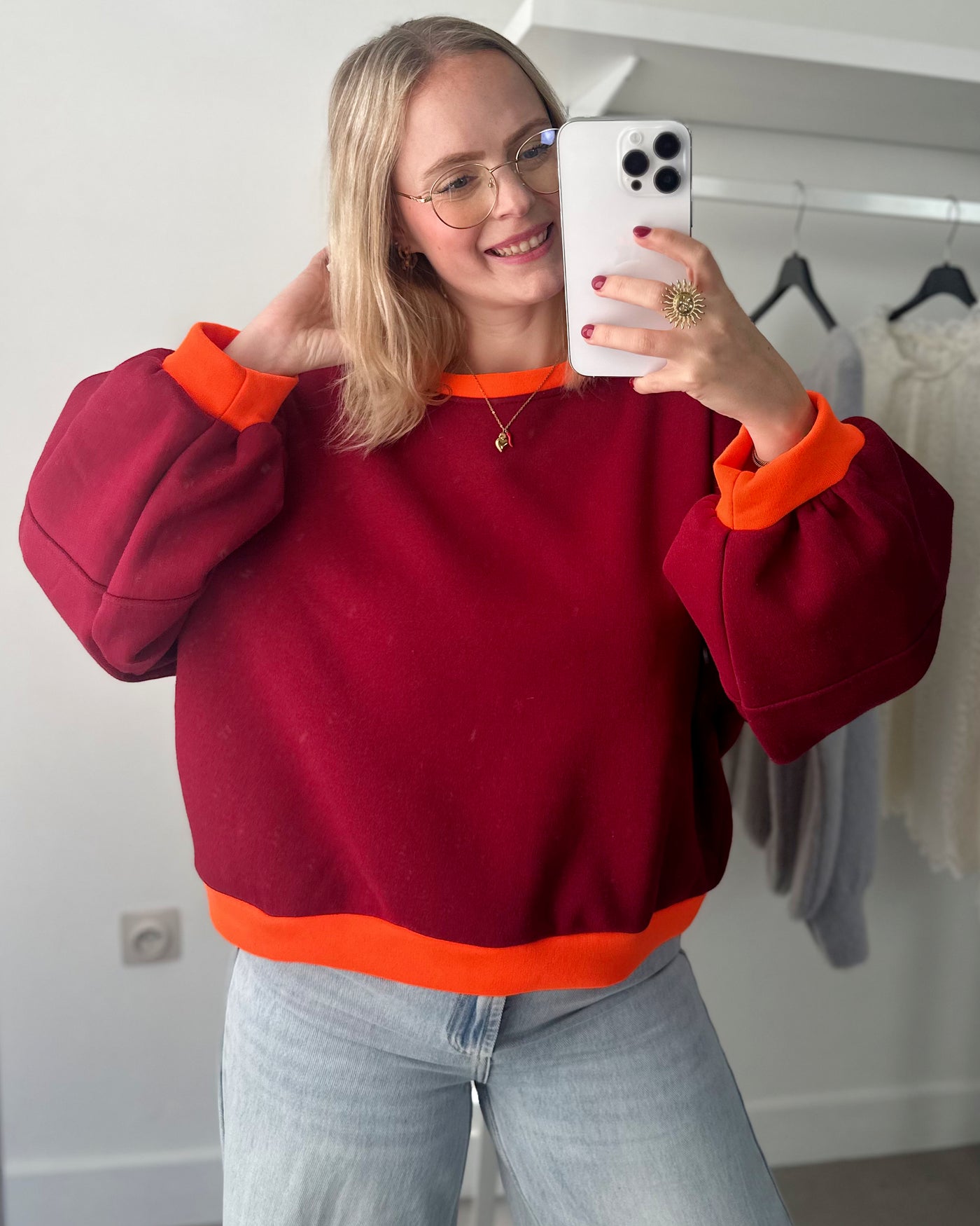 Hallie Sweater Bordeaux Orange