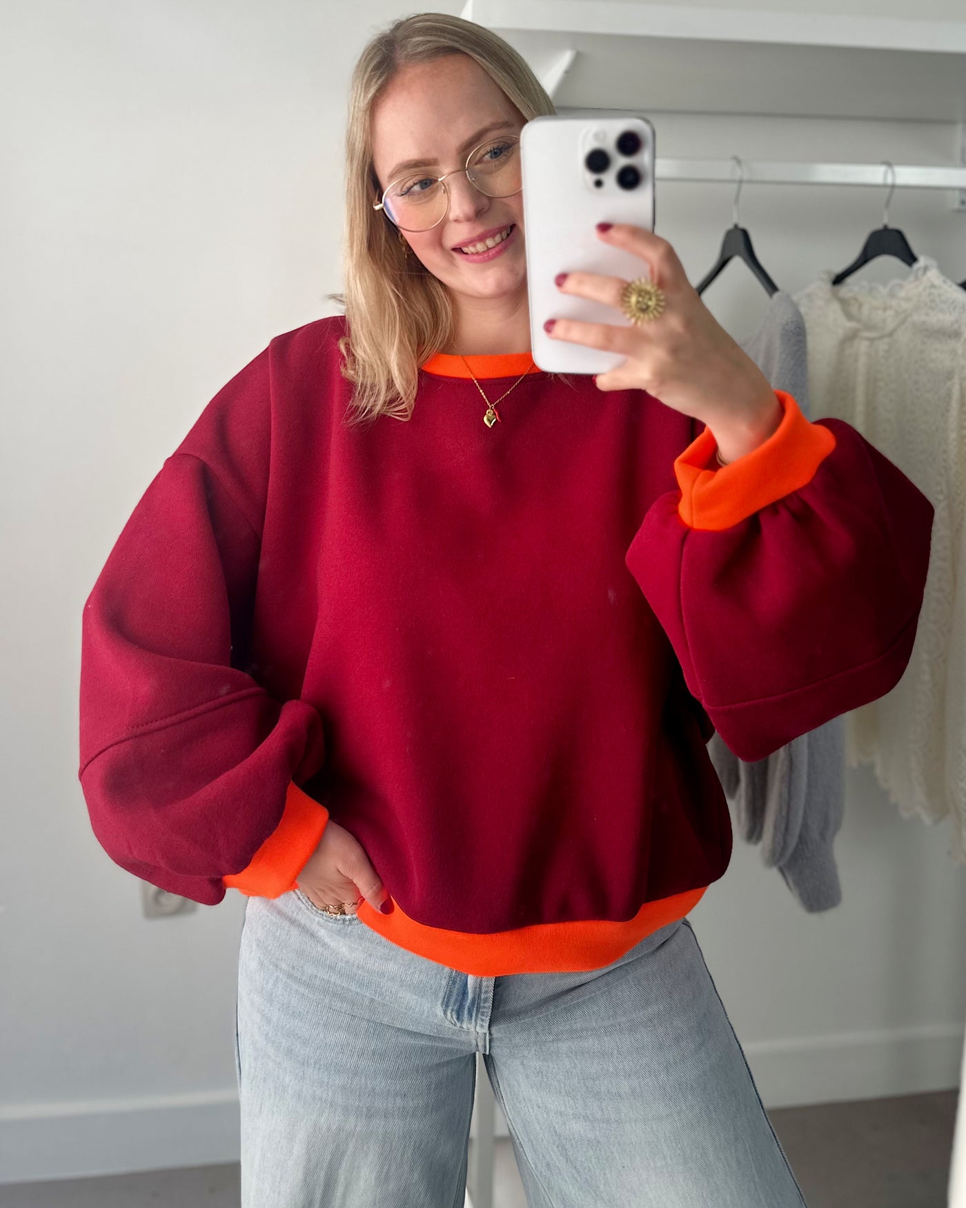 Hallie Sweater Bordeaux Orange