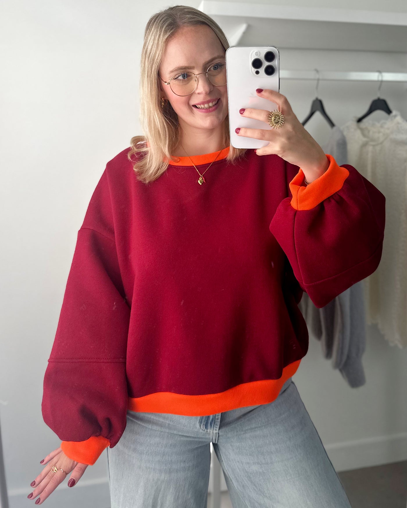 Hallie Sweater Bordeaux Orange