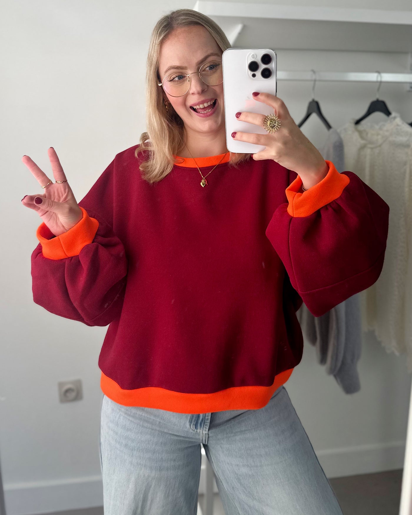 Hallie Sweater Bordeaux Orange