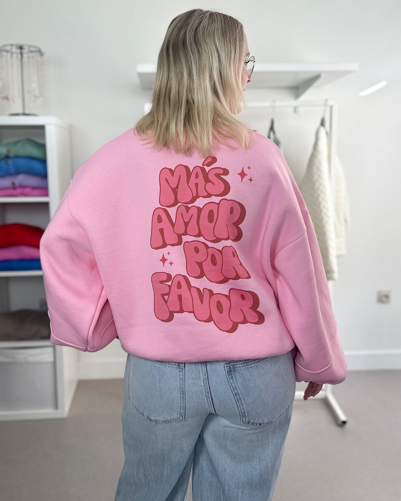 Mas Amor Por Favor Sweater Pink